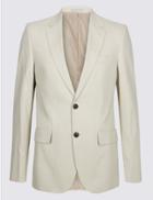Marks & Spencer Linen Blend Regular Fit Jacket Neutral