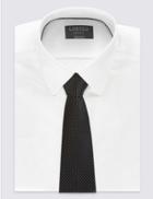 Marks & Spencer Pure Silk Micro Dotted Tie Black Mix