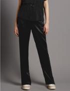 Marks & Spencer Side Stripe Straight Leg Trousers Black Mix