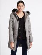 Marks & Spencer Metallic Waist Padded Coat With Stormwear&trade; Silver Grey