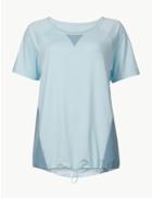 Marks & Spencer Quick Dry Short Sleeve Top Blue/green