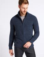 Marks & Spencer Chenille Zip Through Cardigan Teal