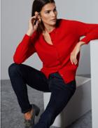 Marks & Spencer Pure Cashmere Button Through Cardigan Chilli