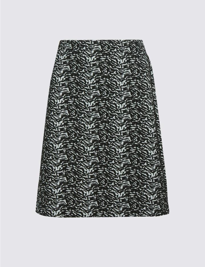 Marks & Spencer Jacquard Print A-line Mini Skirt Black Mix