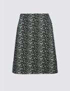 Marks & Spencer Jacquard Print A-line Mini Skirt Black Mix