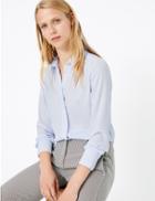 Marks & Spencer Longline Shirt Pale Blue