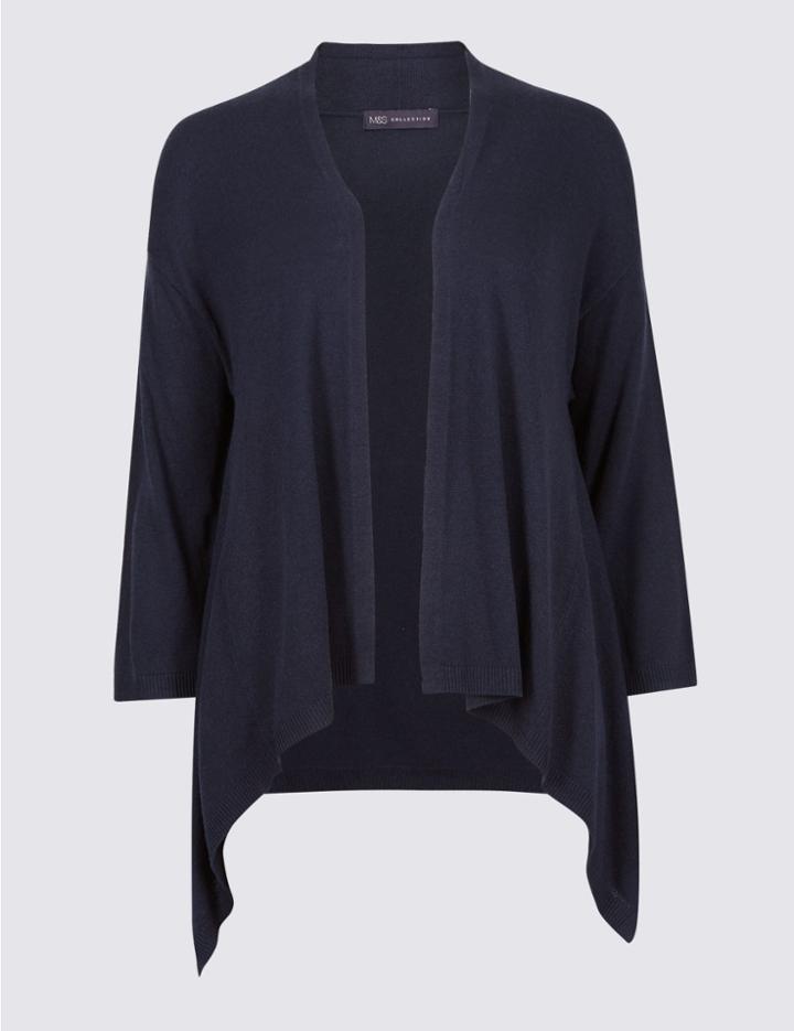Marks & Spencer Waterfall Long Sleeve Cardigan Navy