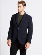 Marks & Spencer Wool Rich Single Breasted Jacket Navy