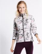 Marks & Spencer Blurred Floral Print Jacket Pale Pink Mix