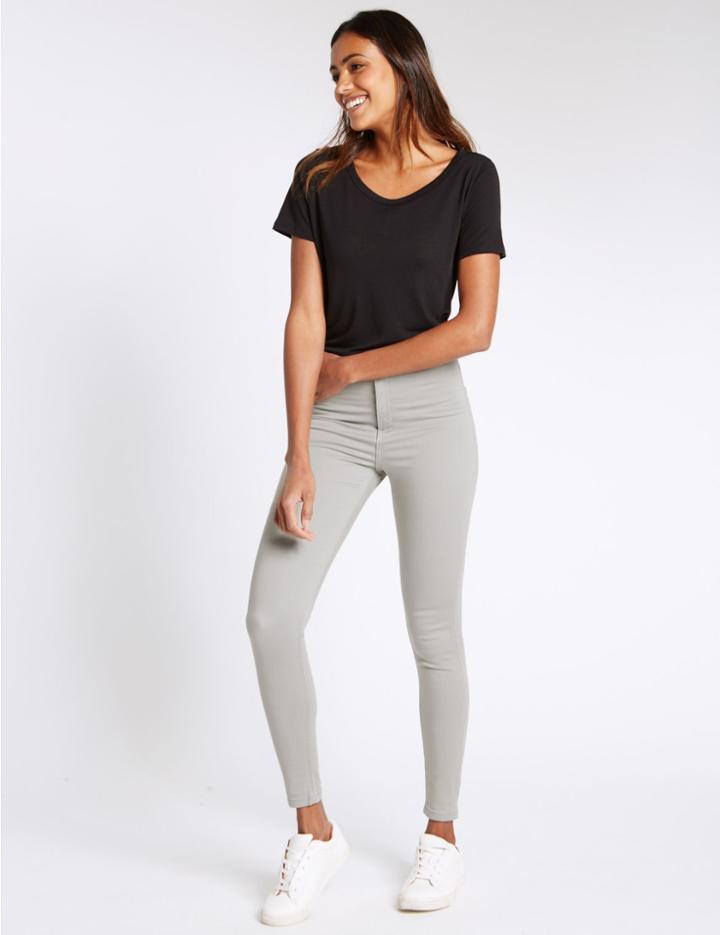 Marks & Spencer High Waist Super Skinny Jeggings Light Grey