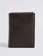 Marks & Spencer Leather Slim Tri Fold Id Wallet With Cardsafe&trade; Brown