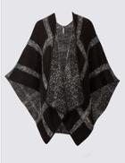 Marks & Spencer Knitted Check Wrap Black Mix