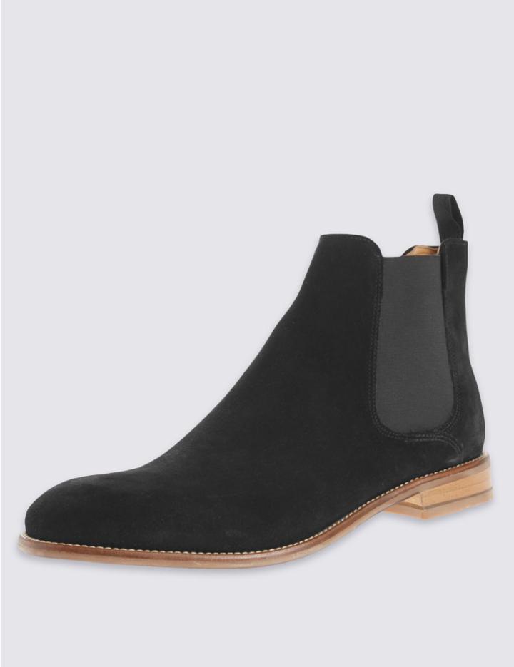Marks & Spencer Suede Chelsea Boots Black