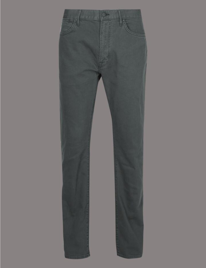 Marks & Spencer Straight Fit Stretch Jeans Grey Blue