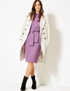 Marks & Spencer Tie Front 3/4 Sleeve Shift Dress Lilac