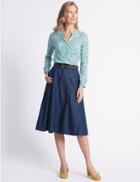 Marks & Spencer Panelled Denim Midi Skirt Indigo