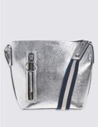Marks & Spencer Faux Leather Duffle Bag Silver Mix