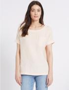 Marks & Spencer Pure Linen Short Sleeve Shell Top Pale Pink