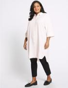 Marks & Spencer Curve Longline &frac34; Sleeve Shirt Cream C
