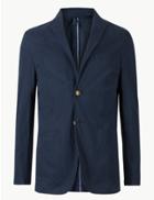 Marks & Spencer Pure Cotton Tailored Fit Jacket Blue