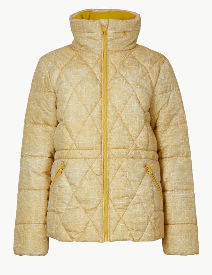 Marks & Spencer Padded Jacket With Stormwear&trade; Honey Mix