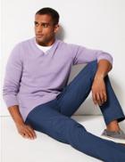 Marks & Spencer Pure Cotton V-neck Jumper Purple