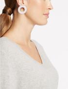Marks & Spencer Flat Hoop Earrings White Mix