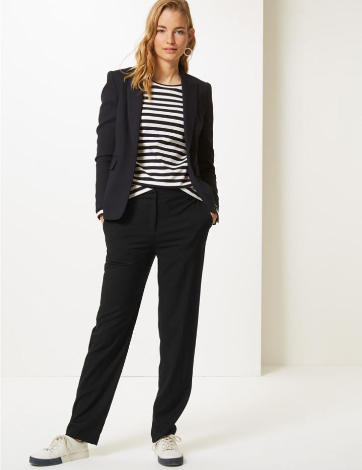 Marks & Spencer Freya Relaxed Straight Leg Trousers Black