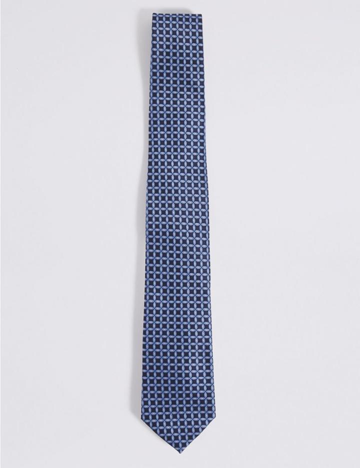 Marks & Spencer Geometric Tie Blue Mix