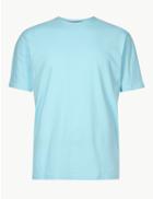 Marks & Spencer Regular Fit Pure Cotton Crew Neck T-shirt Aqua