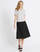 Marks & Spencer Cross Hatch A-line Midi Skirt Black