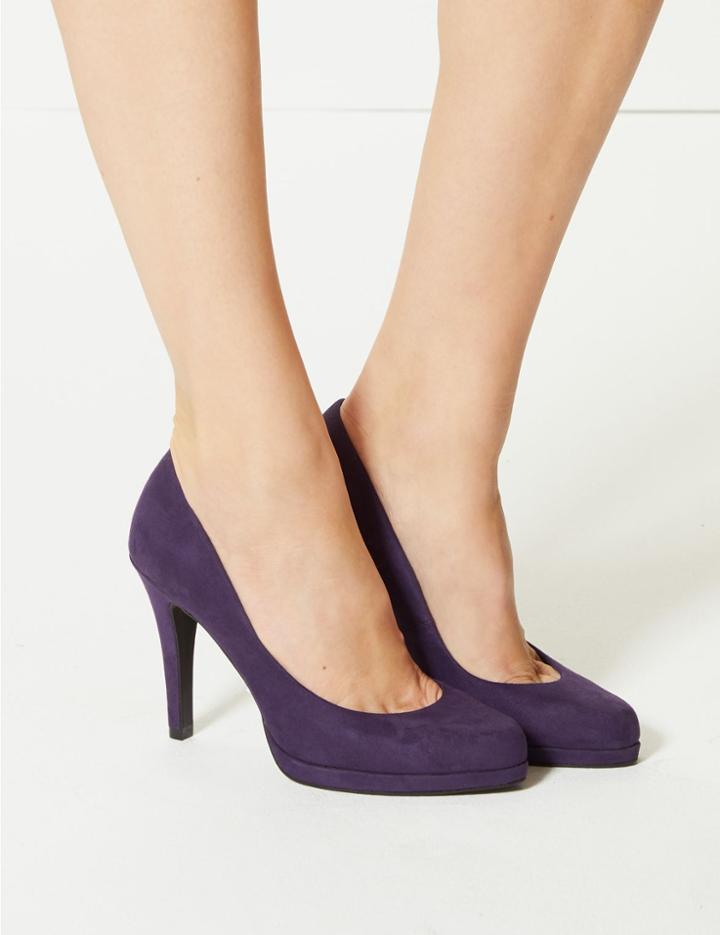 Marks & Spencer Stiletto Platform Court Shoes Berry