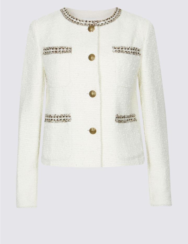 Marks & Spencer Textured Trophy Blazer Ivory