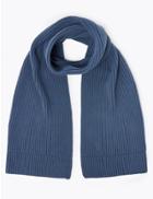 Marks & Spencer Ribbed Scarf Steel Blue