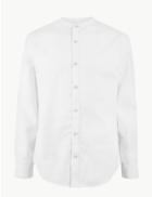 Marks & Spencer Pure Cotton Grandad Oxford Shirt White