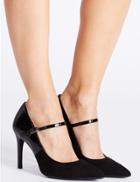 Marks & Spencer Wide Fit Stiletto Court Shoes With Insolia&reg; Black Mix