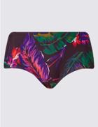 Marks & Spencer Printed Hipster Bikini Bottoms Wine Mix