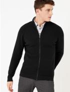 Marks & Spencer Pure Cashmere Zip Through Cardigan Black