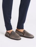 Marks & Spencer Micro Check Slippers With Freshfeet&trade; Khaki Mix