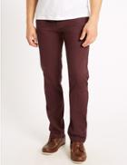 Marks & Spencer Straight Fit Pure Cotton Chinos Burgundy