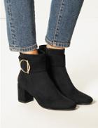 Marks & Spencer Side Buckle Ankle Boots Berry