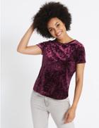 Marks & Spencer Round Neck Short Sleeve T-shirt Dark Grape