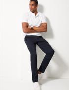 Marks & Spencer Tapered Fit Pure Cotton Chinos With Stormwear&trade; Navy