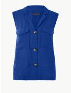 Marks & Spencer Pure Linen Button Detailed Shirt Blue