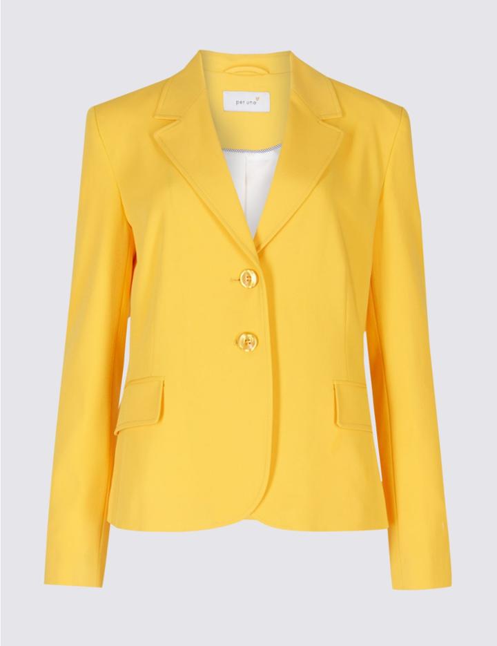 Marks & Spencer Single Breasted Blazer Yellow
