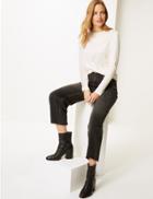 Marks & Spencer Round Neck Long Sleeve Top Cream