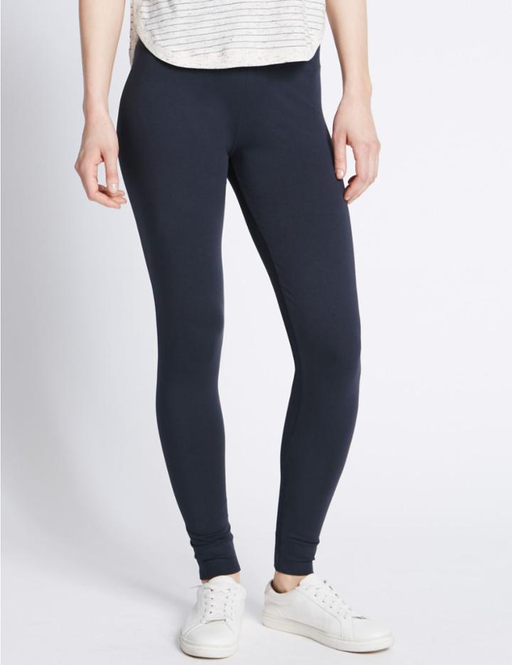 Marks & Spencer Cotton Rich Leggings Navy