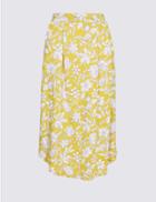 Marks & Spencer Floral Print Jersey A-line Midi Skirt Yellow Mix