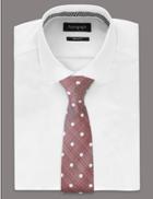 Marks & Spencer Pure Silk Spotted Tie Dusky Rose