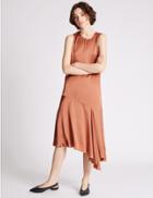 Marks & Spencer Satin Asymmetric Shift Dress Blush Pink